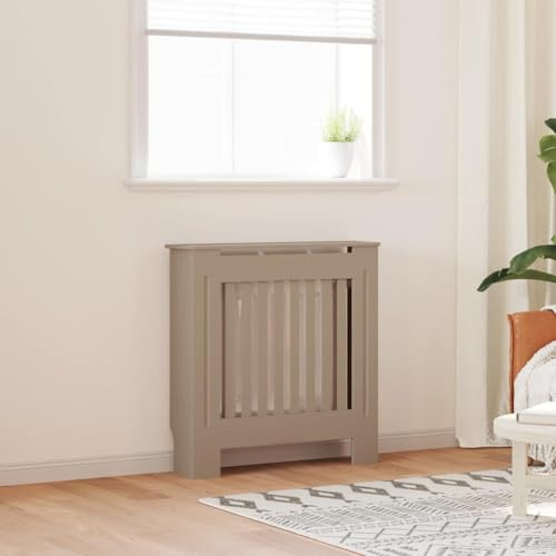 Runheo Holzwerkstoff Heizkörperverkleidung mit Lattenrost-Design 78 cm, langlebige MDF Abdeckung für Wohnzimmer und Schlafzimmer, Regalfläche für Deko