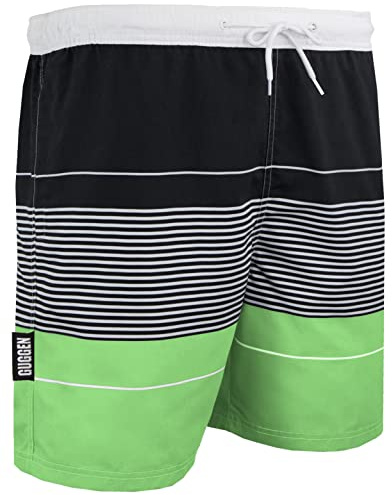 GUGGEN Mountain Badehose für Herren Schnelltrocknende Badeshorts 880 mit Kordelzug Beachshorts Boardshorts Schwimmhose Männer gestreift Farbe gestreift XXXL