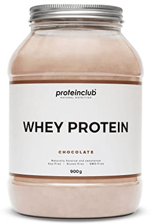 proteinclub Natural Whey Protein ohne Zusatzstoffe - Natürliches Eiweißpulver ohne künstliche Aromen & Süßstoffe - Mit Stevia gesüßt - Sojafrei - Made in Germany - Schoko- 900g