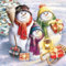 20 Servietten Schneemann-Familie Winter Weihnachten Wintertag 33 x 33cm