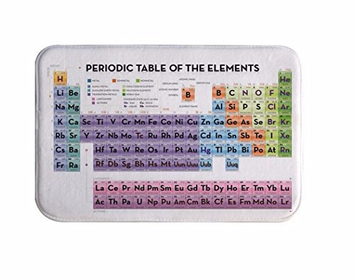 A.Monamour Badematten Badteppiche Badvorleger Periodensystem Der Elemente Druck Flanell Anti-Rutsch Bad Teppiche Badematten Für Chemie Studenten Geeky Hause Bad Dekor 40X60Cm / 16 X24