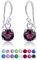Orecchini Pendenti Donna Argento 925 Con Brillantini di Cristallo 6 mm - Colorati, Lunghi a Gancio Con Brillanti