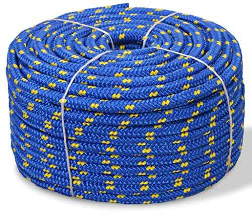vidaXL Bootsseil Polypropylen 8mm 100m Blau Ankerleine Festmacher Tauwerk Seil