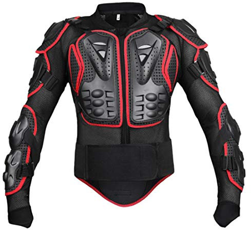 GES Motorrad Körperschutzjacke Schutz Motorrad Motocross Rüstung Rüstung Rennkleidung Schutzausrüstung M Schwarz und Rot