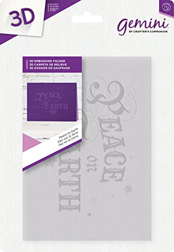 Gemini Peace on Earth 3D Embossing Folder, 5 x 7-Inch