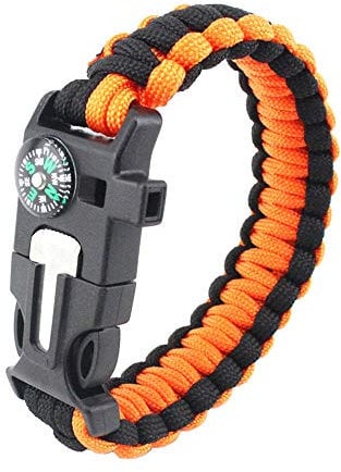 MansWill 5 in 1 Survival Armband, Neue 7 Kern Paracord Notfall Sport Bracelet Ausrüstung Wasserdichter Kompass, Rettungspfeife, Feuer Starter Multi-Tool Wilderness Adventure Zubehör