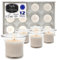 Hyoola Clear Cup Filled Votive Candles - 12 Hour Burn Time - Unscented White Candles Pack of 12 -Made in Europe