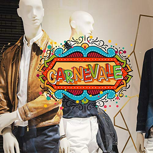 kina UVC0010 Fensterglas für Karneval auf transparentem PVC - Maße 50 x 40 cm - Deko-Aufkleber für Schaufenster von Negozi