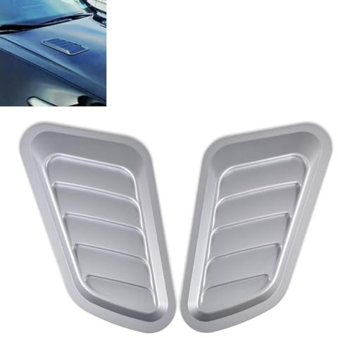 Katur - 1 paire d’autocollants style grilles de ventilation pour capot de voiture - En plastique ABS - Gris