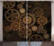 ABAKUHAUS Steampunk Rustikaler Gardine, Räder Dunkle Schatten, Schlafzimmer Kräuselband Vorhang mit Schlaufen und Haken, 280 x 260 cm, Braun Sand