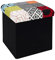 HOME DECO FACTORY - Hd6506 - Coffre Pouf Pliable, Dimensions. 38x38x38cm - Hauteur d'assise : 38cm - Test Assise 110Kg, Patchwork, Rangement Assise 2en1