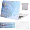 MOSISO Coque Compatible avec MacBook Air 13 Pouces 2022 2021 2020 2019 2018 A2337 M1 A2179 A1932, Plastique Coque Rigide&Protection Clavier&Protecteur d'écran&Sac Rangement, Marbre Bleu d'eau