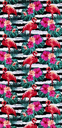 Serviette imprimée flamants roses serviette plage plage 100% coton