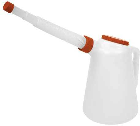 Sealey JDL5 - Jarra medidora de aceite con tapa y boquilla flexible (5 L), color rojo