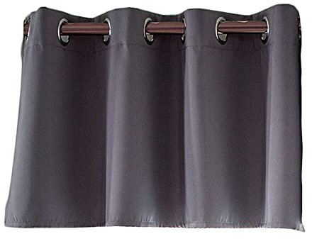 Anawakia Kurzstores Gardinen Vorhänge Vorhang Schals Kurz Blickdicht mit Ösen Scheibengardine Scheibengardine Blickdicht Vorhänge BxH 74 x 46 cm (Grau)