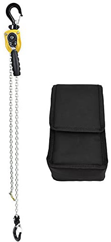 Lever Hoist Pulley Block Chain, Mini Puller Lever Chain Hoist Ratchet Lever Block Hoist Pulley Non‑slip Rubber Material Cover 500kg for Workshops