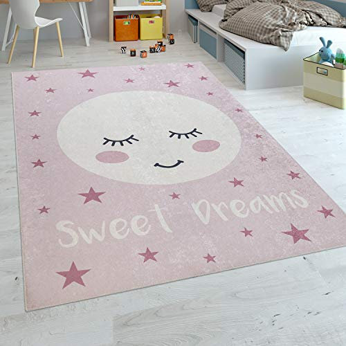 Paco Home Kinder-Teppich Für Kinderzimmer, Junge/Mädchen versch. Designs, Farben u. Größen, Grösse:80x150 cm, Farbe:Pink 1