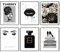 HOGEBIG Glamour-Wanddekoration, Mädchenzimmer-Dekor, Wandkunst, Pints, Silber, Parfümbuch, High Heels, Blumen, Lippen, Poster, Drucke, Schlafzimmer, Büro, Dekoration (27,9 x 35,6 cm, ungerahmt)