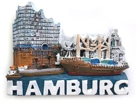 Hamburg Elbphilharmonie Segelschiff Premium Magnet aus Poly Souvenir Germany