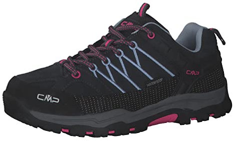 CMP Kids Rigel Low Trekking Shoes WP, Zapatos de Trekking Unisex niños, Titanio Azul Claro, 35 EU