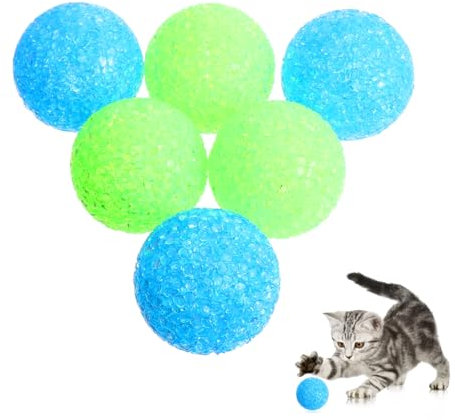 ULTECHNOVO 6 Stücke Beschäftigt Spiel Spielen Lustige Sortierte Kugel Farbe Kunststoff Haustier Ihre Hält für Glocken Zufällig mit Katze Übung a Und Glocke Spielzeug Spielzeug Kätzchen