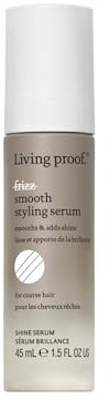 Living Proof No Frizz Smooth Styling Serum | Sérum capillaire sans silicone pour cheveux épais ou frisés | Anti-frisottis, lisse, apporte de la brillance | 45ml