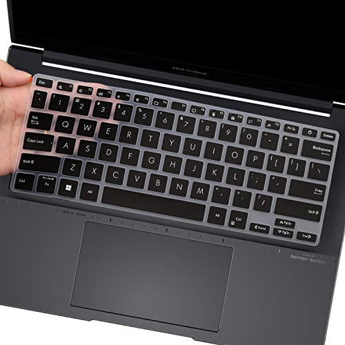 UUONDO Keyboard Cover Skin for ASUS Vivobook S5402 K3402 S3402 M1402 M1405 TN3402 Keyboard Skin-Black…