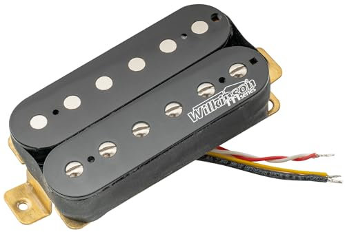 Wilkinson Vintage Klassische Alnico 5 Overwound Open Style Humbucker Steg Tonabnehmer Pickup für E-Gitarre, Schwarz