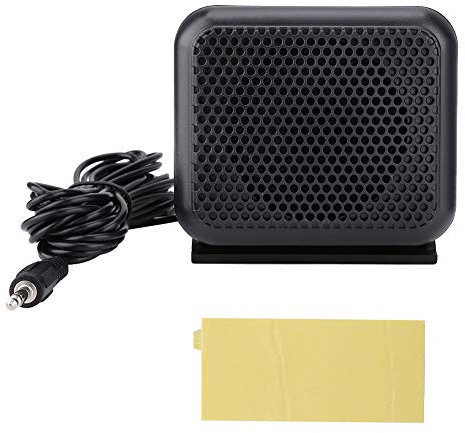 flexman NSP-100 Mini External Speaker, 3W Mobile Radio Microphone, Wired External Speaker, Desk Speakers with 3.5 Mm Plug for Car Radio Stations(3.15X2.83X1.69inch)