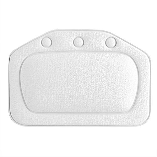 Heaveant Coussins de Bain, Oreiller de Bain Ergonomique, Oreiller en Maille d'air Extra épais et Doux, Coussin de Baignoire avec 3 Ventouses Antidérapant et Puissantes, Adapté à Tous Les Bains (Blanc)