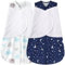 BSTOPPT Baby-Wickelsack für Neugeborene, 3–6 Monate, 3-fach verstellbar, tragbare Decke, 100 % Viskose-Baumwolle, Wickelschlafsack, TOG 0,5 (Wolken und Sternenhimmel)