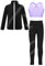 iiniim Kinder Mädchen Trainingsanzug Eiskunstlauf Anzug Glitzer Strass Langarm Sweatjacke + Hose Sport Leggings Yoga Gym Eislaufen Tanzkleidung Lavendel 158-164