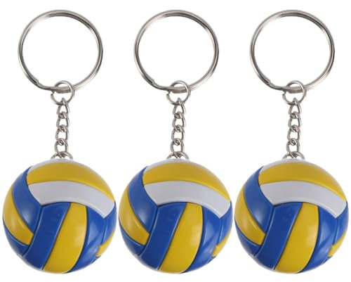 VALICLUD 3 Pièces porte-clés de volley-ball mini volley-ball porte-clés de football commémoratifs de basket à volley-ball porte-clés cotillons de volley-ball Sacs