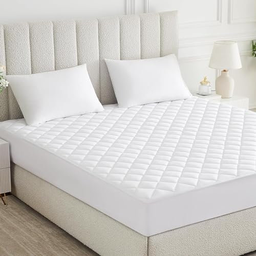 MH Home Quilted Mattress Protector Single Bed 30 Cm Extra Deep - Quilted Mattress Topper Anti Allergy and Breathable Fitted Mattress Pad - Single(90x190+30) Cm