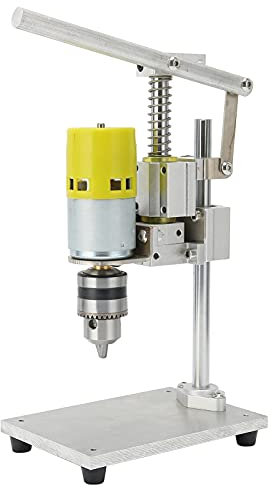 Tischbohrmaschine, Mini-Tischbohrmaschine aus Aluminiumlegierung 4000–9000 U/min Variable Geschwindigkeit Bohrmaschine für Heimwerker, 1,5 X 10 Mm Bohrfutter, 40 Mm Bohrhub