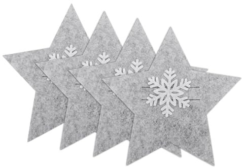 4 Pcs Christmas Cutlery Holder Pocket Tableware Organizers Star Pocket Cutlery Bag Fork Flatware Bags Christmas Silverware Holder Ornaments Unique Party Table Decoration