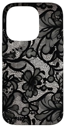 Black Lace Vintage Pattern Case for iPhone 14 Pro