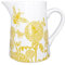 Half Moon Bay Clover Flower Blooms and Bumble Bees - by Kate Heiss - Yellow/White 16 Ounce (500ml) Ceramic Stoneware Jug Pitcher