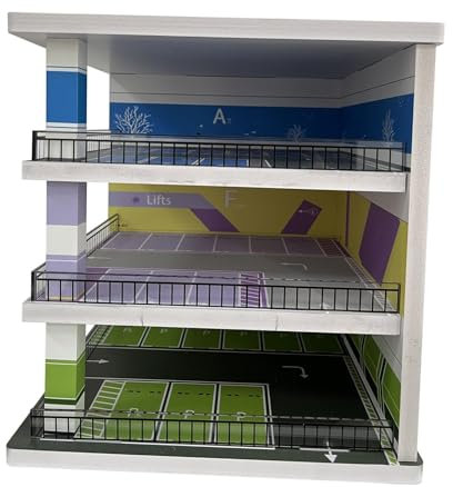 Generic Parkplatzgarage 1:64 Maßstab 1/64 Parkplatzszene für Modellautos Sammlung, Mehrfarbig, Realistisch, Kind, Anfänger (Beginner), Ohne Batterie, Manuell, Parkhaus, Vitrine, Geschenk, Dekoration