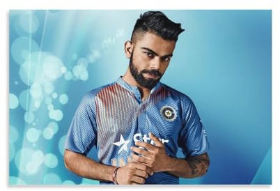 Virat-Kohli-Poster, Cricket-Spieler, Wandkunst, Bild, Malerei, Poster, Leinwanddruck, Poster, Kunstwerke, Raumdekoration, 40,6 x 61 cm