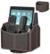 Esilihom Support de télécommande rotatif à 360 degrés en cuir synthétique pour télécommande TV, boîte de rangement pour contrôleur multimédia, téléphone, iPad, lunettes, stylo (café)