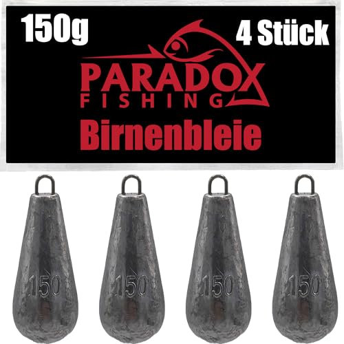 Paradox Fishing Birnenblei Set 4X 150g I Blei Angeln Grundblei Blei Angel Gewichte Angeln Angelzubehör Birnenblei Angel Bleie Set