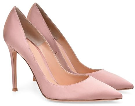 GXYHJVMFPSC Scarpe da Donna con Tacco Alto in Raso Scarpe Singole Tacco a Spillo Altezza Tacco da 12 a 13 CM, Pink,43