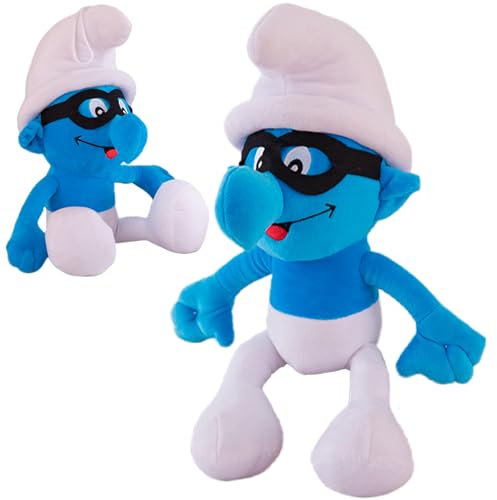 DLMSYBF Schlümpfe, Schlaubi Schlumpf Kuscheltier, 30 cm Anime Plush mit Brille Brainy Smurf für Party Geschenke für Jungen, Mädchen, Kinder