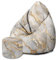 DreamRoots Sitzsack Erwachsene mit Füllung 80x80x120cm - Bean Bag Chair - Sitzsäcke mit Lehne und Hocker und Bezug - Sitzsack Sessel - Chill Sessel Velvet Gold Fantasy
