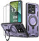 KANSi Coque pour Xiaomi Poco X6 5G / Redmi Note 13 Pro 5G (Pas 4G) avec Verre Trempé*2, Militaire Etui Antichoc Housse avec Téléphone avec Anneau et Support - Coques Violet