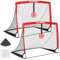 BaseGoal Porta da Calcio per Bambini, Set di 2 Porta Pop-up per Bambini, con Porta, Bullseye Sospeso e Borsa, Rete da Calcio per Esterni, Giardino e Gioco per Interni (120x90x90cm)