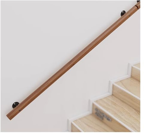 Generisch Corrimano in legno per scale, 4 metri, ringhiera per scale antiscivolo con supporti per interni e corridoi, cantina, lunghezza 0,5 m/1,6 piedi