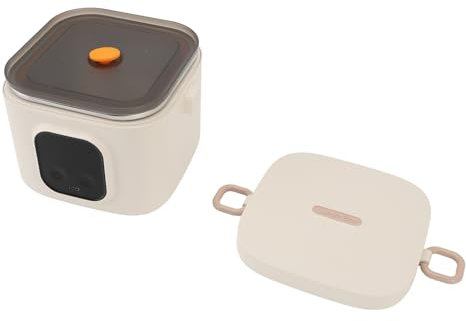 Luqeeg 800ml Large Capacity Electric Lunch Box Food Heater with 14000mAh Battery, Heated Lunch Box, Stainless Steel Leakproof Heated Box Container, Portable Warmer for Car Travel Home