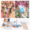EFOTIML Kit de pintura por números para adultos principiantes y niños Edades 8-12, 16x20 Canva para kits de pintura para adultos (sin marco) - flores de niña y flores ciudad (2PCS)